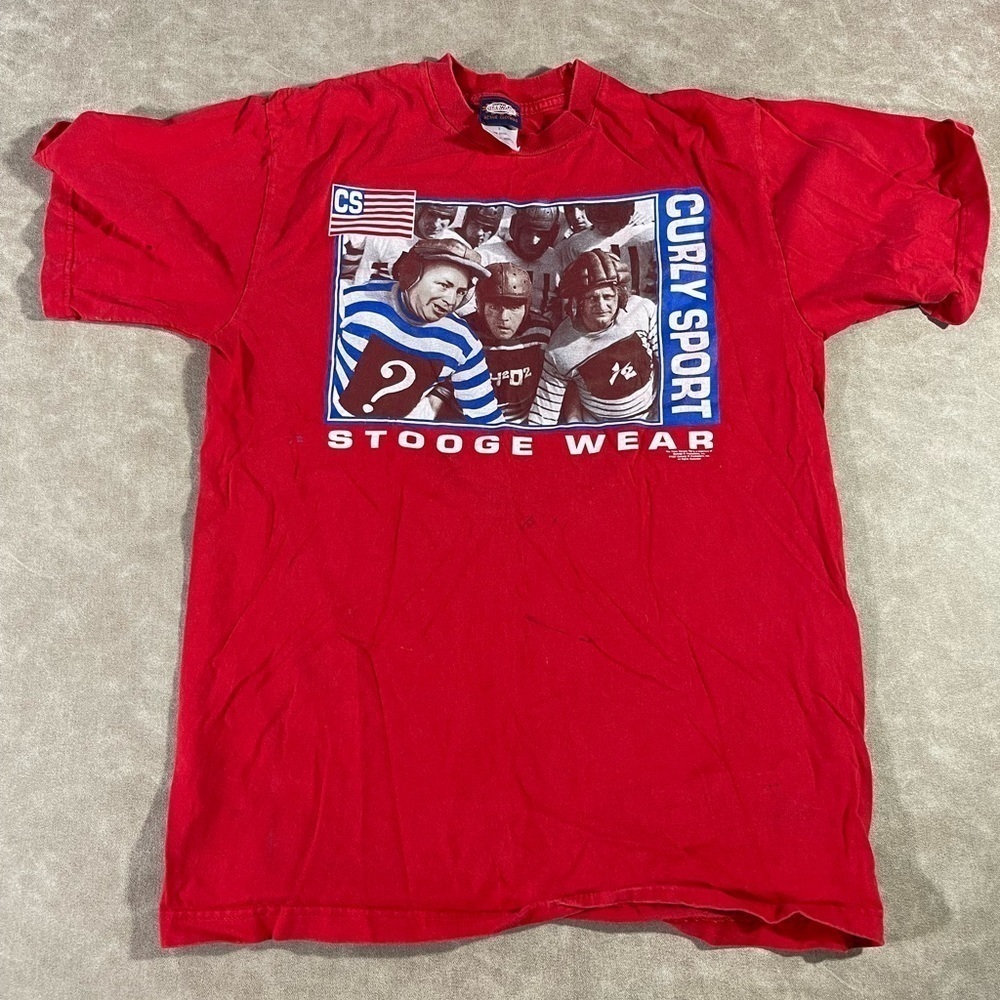 Vintage 90’s Three Stooges‎ Curly Sport Football Graphic T shirt Size L
